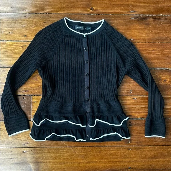 KAREN MILLEN Ruffled Hem Knit Cardigan - Picture 4 of 7